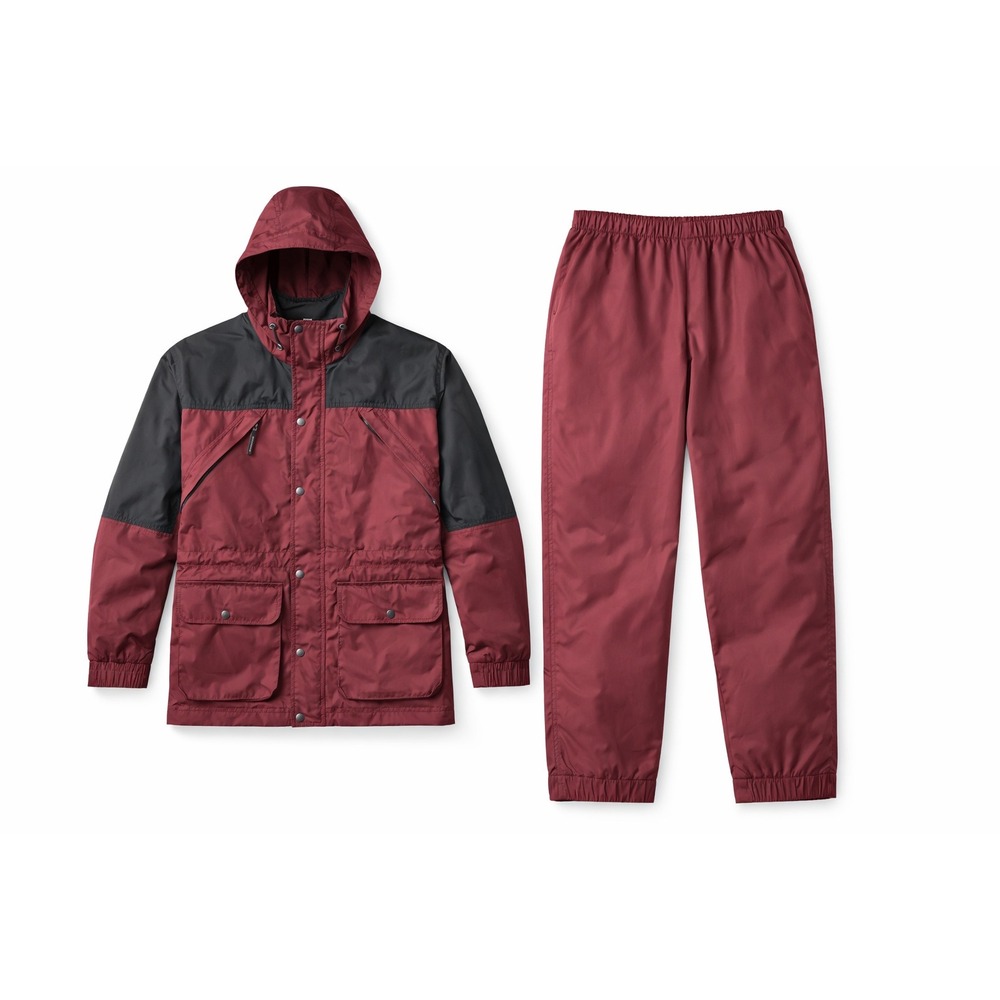 Vintage Woolrich Colorblock Windbreaker Set – Maroon‎ & Black Large Gorpcore